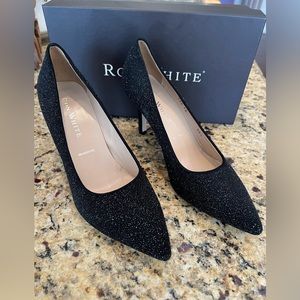 Ron White Black Glitter Pumps, size 38.5 (8) (brand new in box)